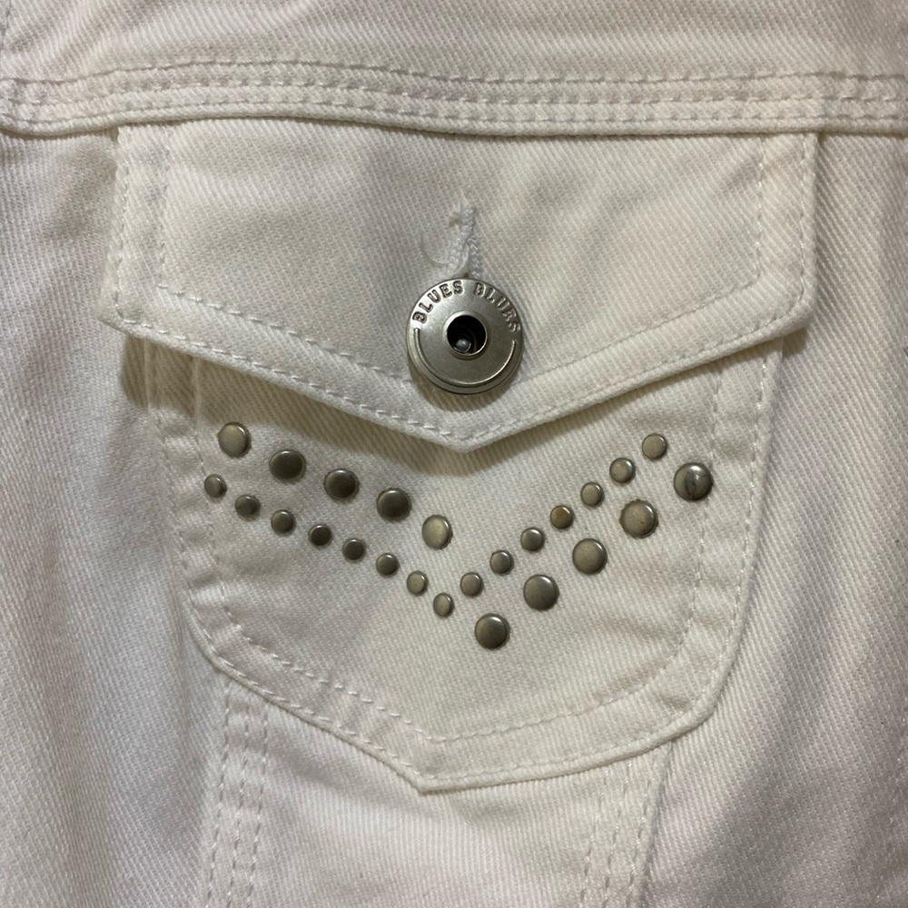 Dress Barn White Denim Studded Jean Jacket - Picture 2 of 8